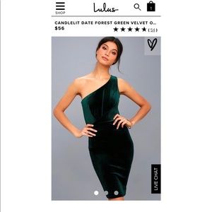One Shoulder Velvet Dress